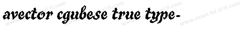 avector cgubese true type字体转换